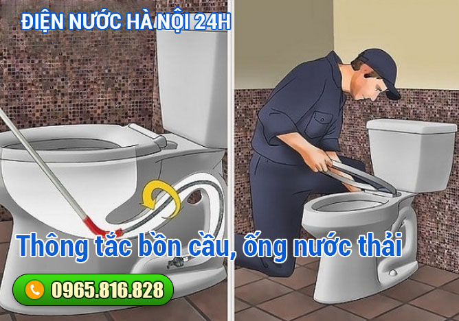 Thông tắc đường ống nước, bồn cầu