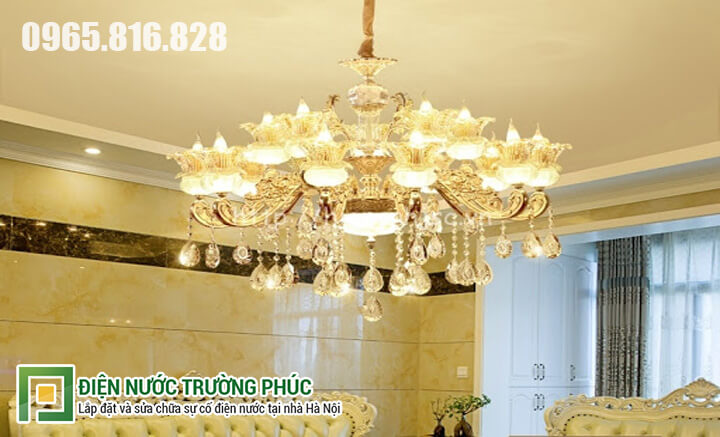 Lắp đặt đèn chùm trang trí