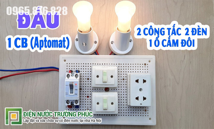 Cách đấu 2 công tắc 2 bóng đèn