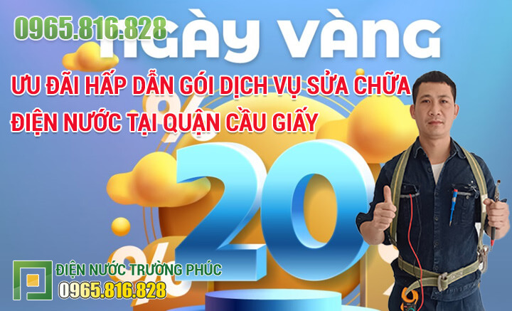 Ưu đãi hấp dẫn gói dịch vụ sửa chữa điện nước tại quận Cầu Giấy Ưu đãi hấp dẫn gói dịch vụ sửa chữa điện nước tại quận Cầu Giấy